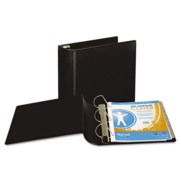 SAM17780 Samsill Top Performance DXL 3-Ring View Binder, 3" Capacity, Angle-D Ring, Black