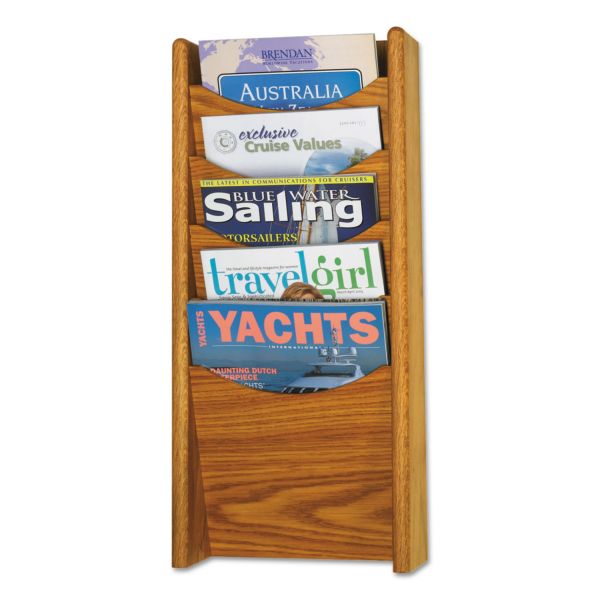 SAF4330MO Safco 5-Pocket Wood Magazine Rack