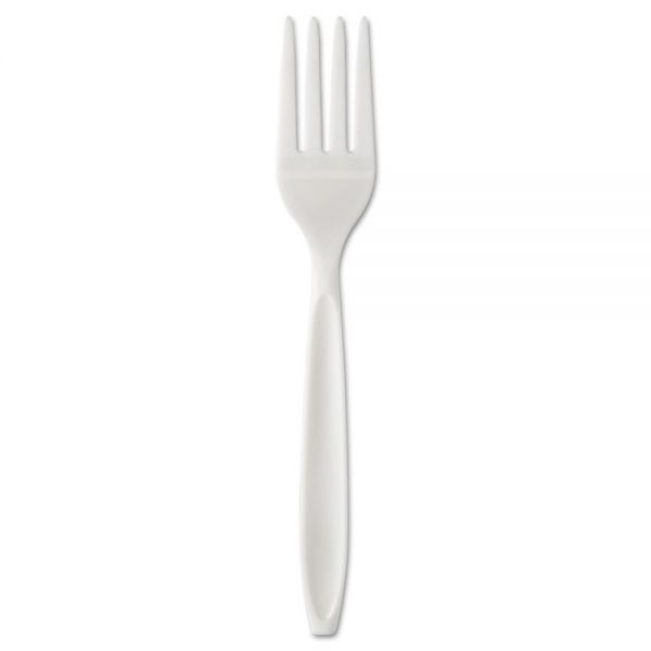 SCCRSW1 Dart Individually Wrapped Reliance Medium Heavy Weight Cutlery, Fork, White, 1000/CT