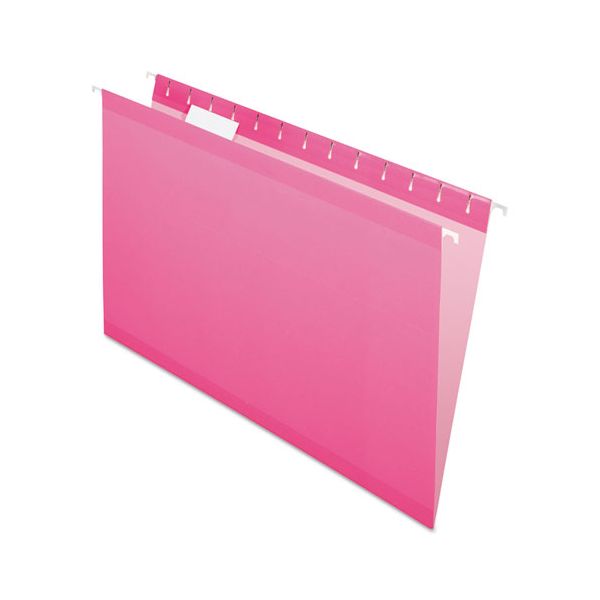 PFX415315PIN Pendaflex Reinforced Hanging Folders, 1/5 Tab, Legal, Pink, 25/Box