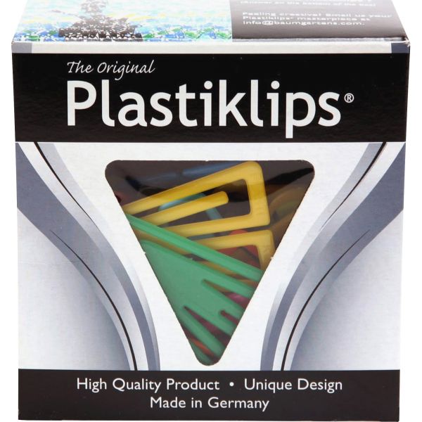 BAULP1700 Baumgartens Plastiklips Paper Clips, Extra Large, Assorted Colors, 50/Box