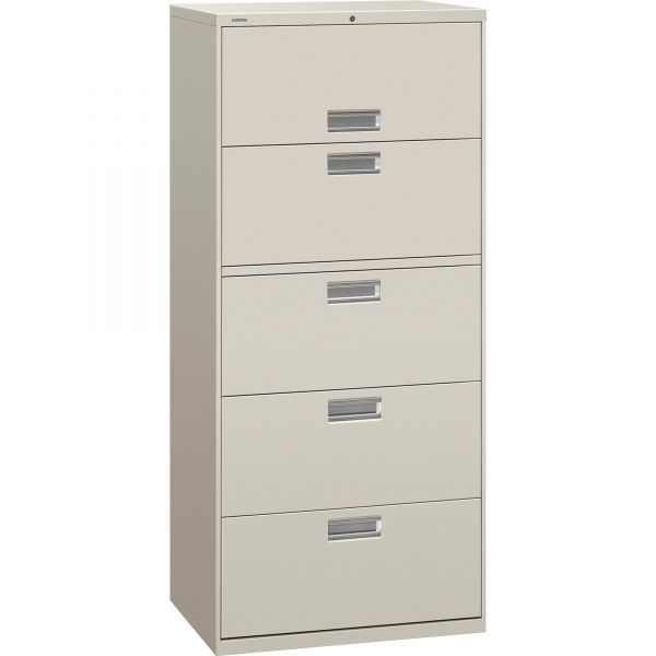 HON675LQ HON 600 Series Five-Drawer Lateral File, Letter/Legal/A4, 30w x 19-1/4d, Light Gray
