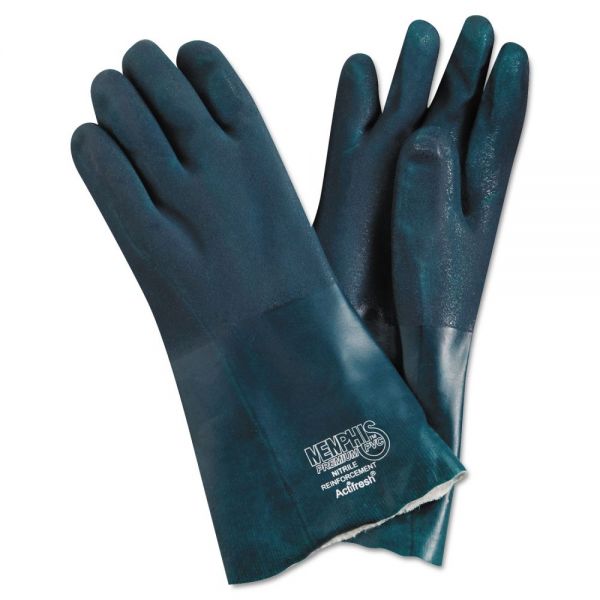 MPG6414 MCR Safety Premium Chemical-Resistant PVC Gloves, 14 in. Length, Large, Green, 12 Pairs