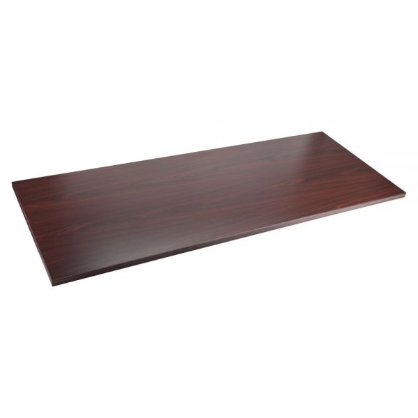LLR59607 Lorell Quadro Sit/Stand Straight Edge Mahogany Tabletop
