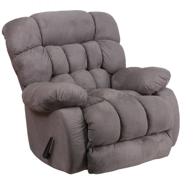 FHFWM9200531GG Flash Furniture Contemporary Softsuede Graphite Microfiber Rocker Recliner
