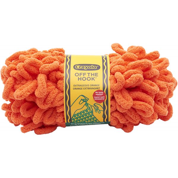 Lion Brand Crayola Off The Hook Yarn - Outrageous Orange