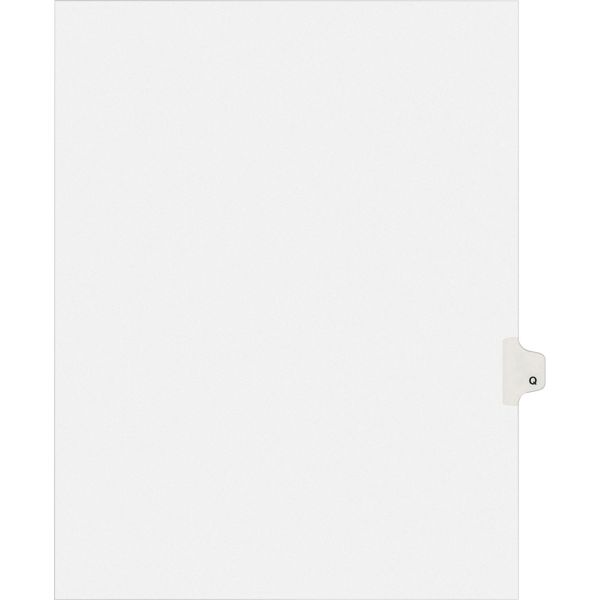 AVE82179 Avery Allstate-Style Legal Exhibit Side Tab Divider, Title: Q, Letter, White, 25/Pack