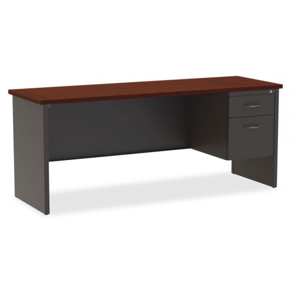 LLR79162 Lorell Commercial Single Pedestal Computer Desk