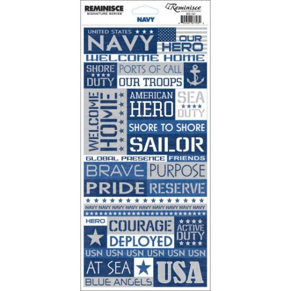 NOTM370202 Signature Series Military Stickers 4.5"X10.25" Sheet