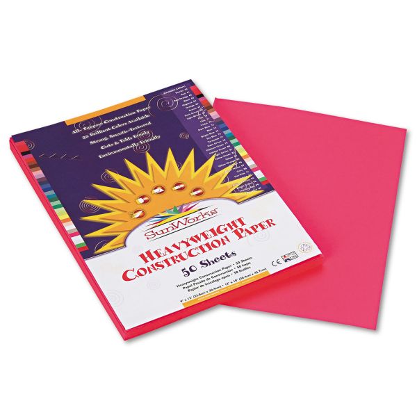 PAC9103 SunWorks Construction Paper, 58 lbs., 9 x 12, Hot Pink, 50 Sheets/Pack