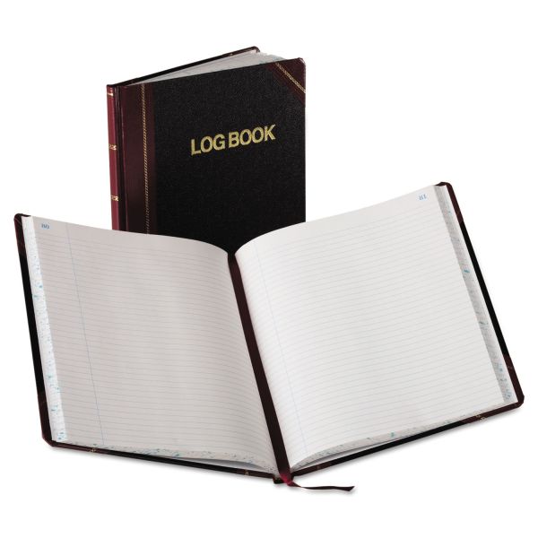 BORG21150R Boorum & Pease Log Book, Record Rule, Black/Red Cover, 150 Pages, 10 3/8 x 8 1/8
