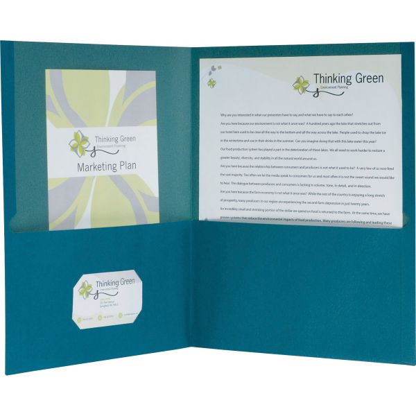 OXF78502 Oxford Earthwise by Oxford 100% Recycled Paper Twin-Pocket Portfolio, Blue