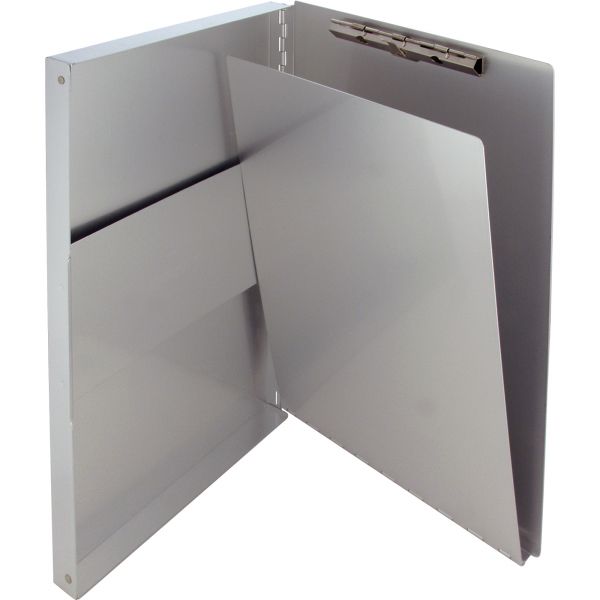 SAU10519 Saunders Snapak Aluminum Side-Open Forms Folder, 1/2" Clip, 8 1/2 x 14 Sheets, Silver