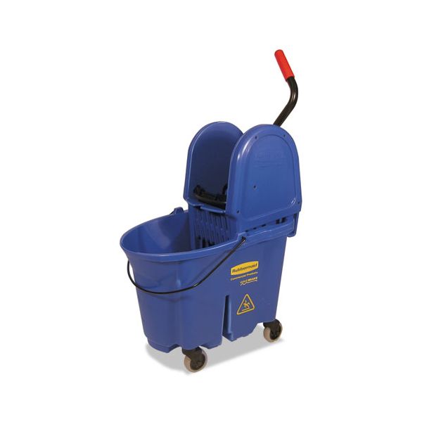 RCP757888BLU Rubbermaid Commercial WaveBrake Bucket/Wringer Combos, 35 qt, Blue