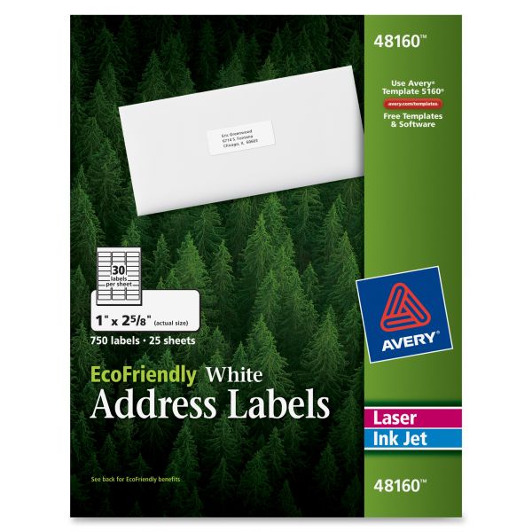 AVE48160 Avery 48160 EcoFriendly Address Labels