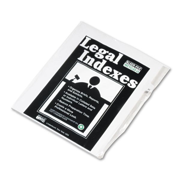 KLF82231 Kleer-Fax 80000 Series Legal Index Dividers, Side Tab, Printed "31", 25/Pack