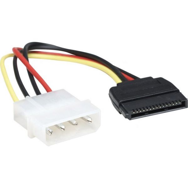 SYNX3744462 Manhattan 4 Pin to 15 Pin SATA Power Cable, 6.3"