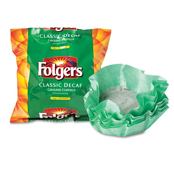 FOL06122 Folgers Coffee Filter Packs, Decaffeinated Classic Roast, 9/10oz, 40/Carton