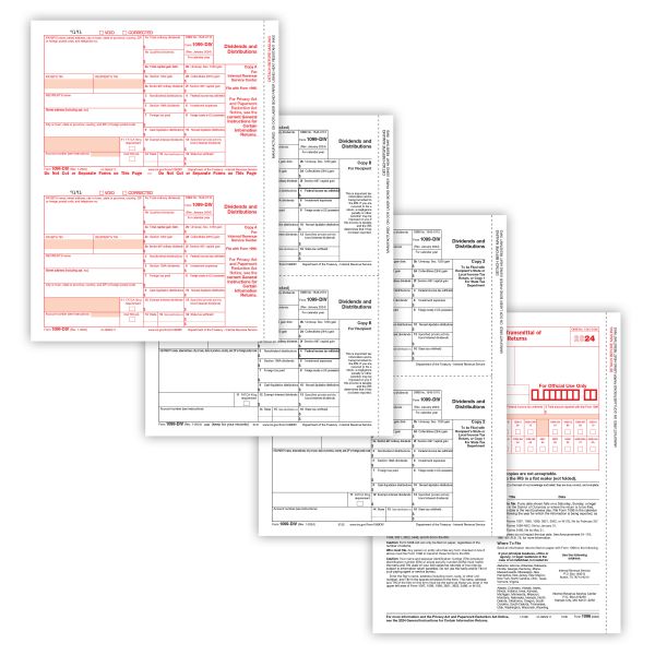 ComplyRight 1099-DIV Tax Forms Set, 4-Part, Copy A, B, C and/or State ...