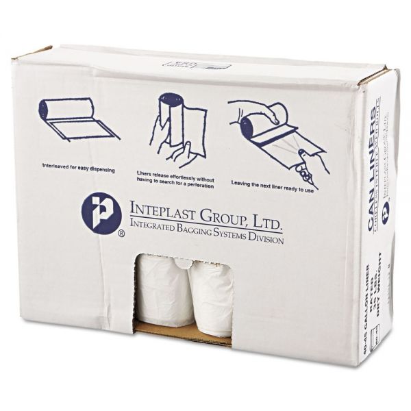 IBSVALH4048N12 Inteplast Group High-Density Can Liner, 40 x 46, 45gal, 11mic, Clear, 25/Roll, 10 Rolls/Carton