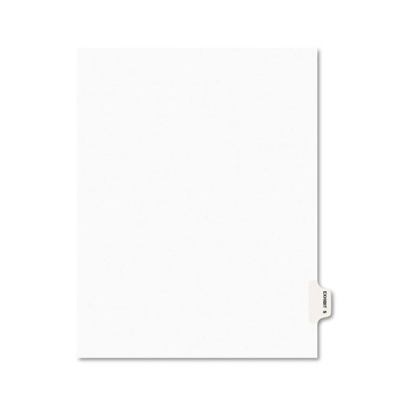 AVE01389 Avery Avery-Style Preprinted Legal Side Tab Divider, Exhibit S, Letter, White, 25/Pack