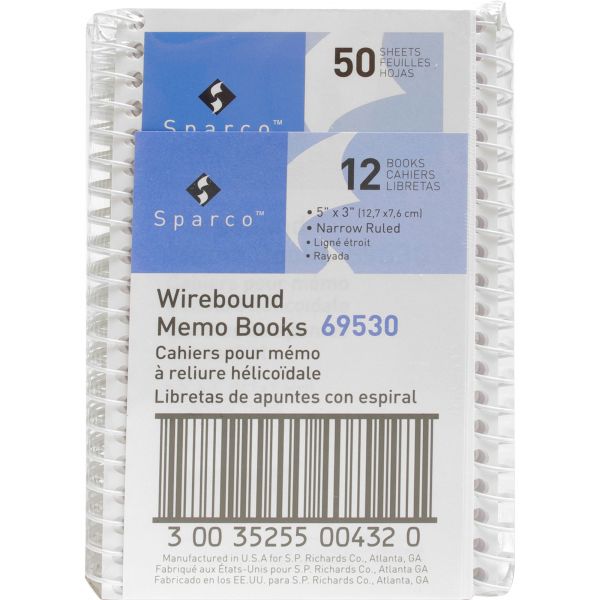 SPR69530 Sparco Wirebound Memo Books