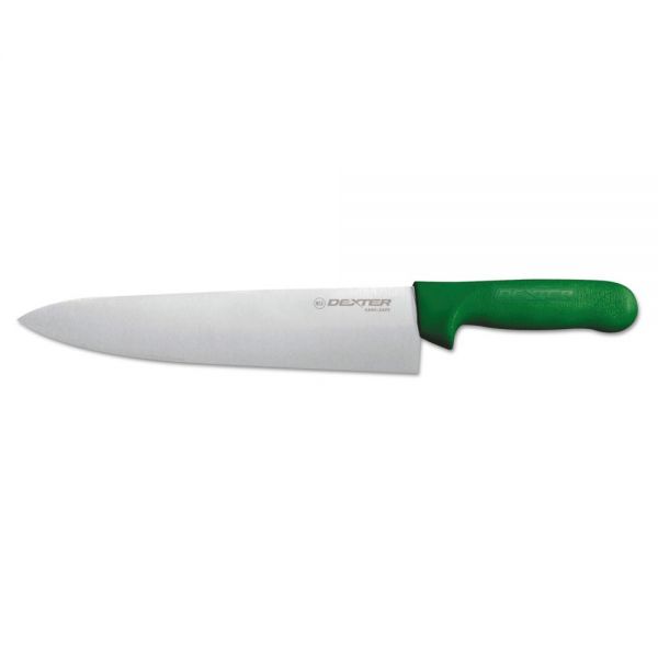 DXX12433G Dexter Cook's Knife, 10 Inches, High-Carbon Steel with Green Handle, 1/Each