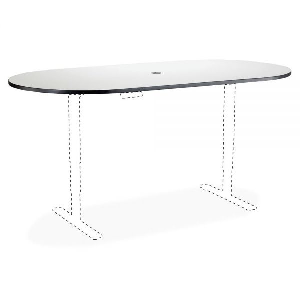 SAF2503EHATGR Safco Electric Table Cherry Lam. Racetrck Tabletop