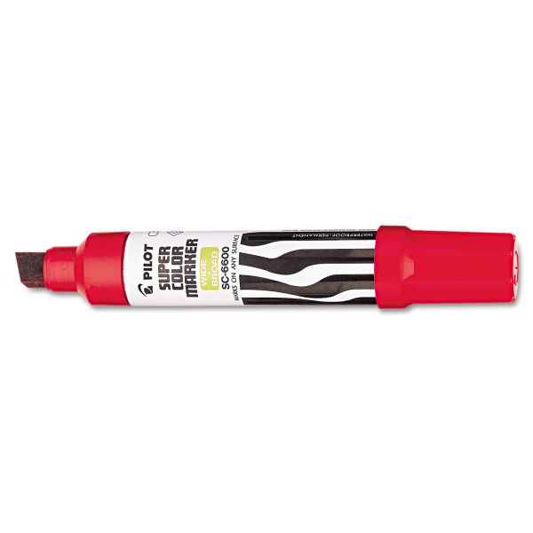 PIL45300 Pilot Jumbo Refillable Permanent Marker, Chisel Tip, Red