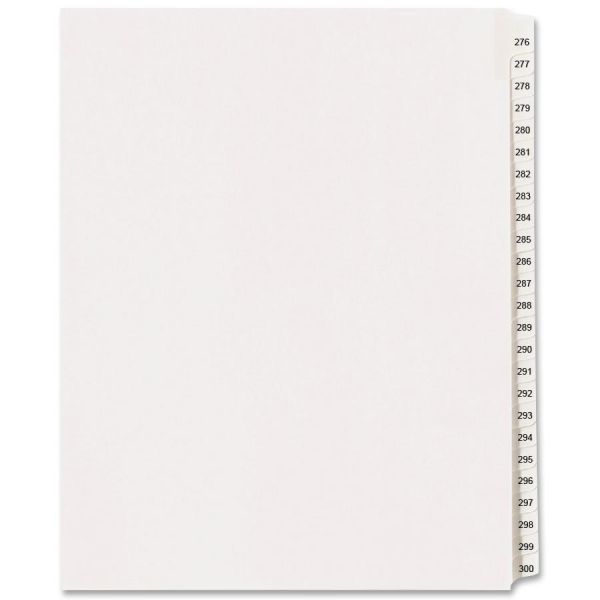 AVE82194 Avery Allstate-Style Legal Exhibit Side Tab Dividers, 25-Tab, 276-300, Letter, White