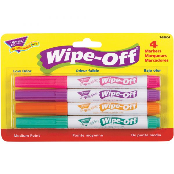 TEP98004 Trend Bright Colors Wipe-Off Markers