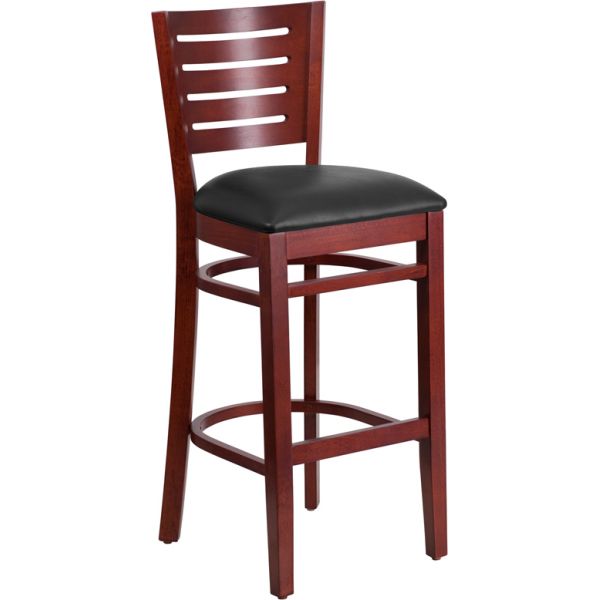 FHFXUDGW0108BBARMAHBLKVGG Flash Furniture Darby Series Slat Back Wooden Barstool