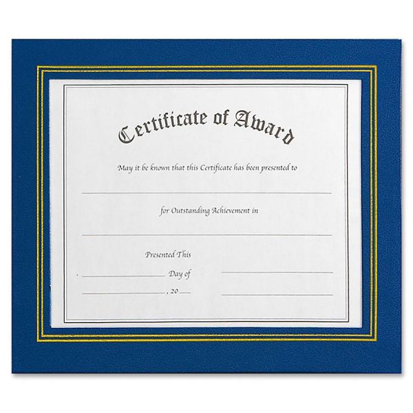 NUD21201 NuDell Leatherette Document Frame, 8-1/2 x 11, Blue, Pack of Two