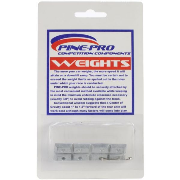 NOTM222087 Pine Car Derby Weights W/Screws 1oz 8/Pkg