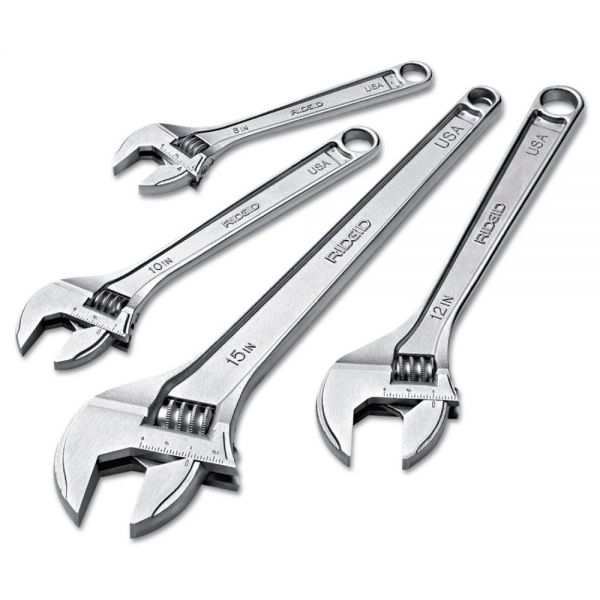 RID86912 RIDGID RIDGID Adjustable Wrench, 10" Long, 1 1/8" Jaw Capacity, Chrome Finish