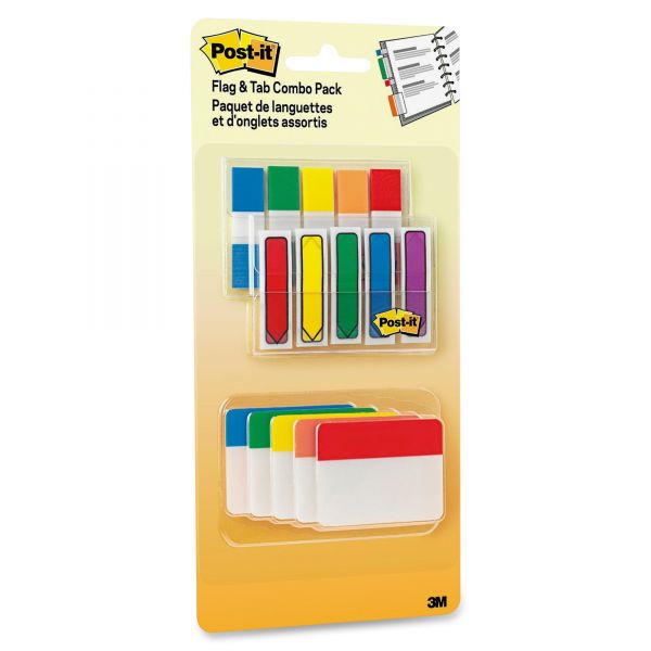 MMM686XLP Post-it Flags and Tabs Combo Pack, Assorted Primary Colors, 230/Pack