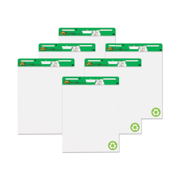 MMM559RPVAD6 Post-it Easel Pads Self Stick Easel Pads, 25 x 30, White, Recycled, 6 30 Sheet Pads/Carton
