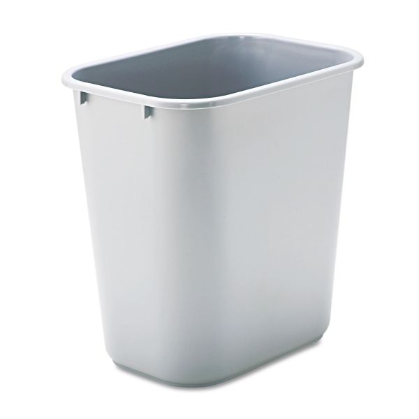 RCP295600GY Rubbermaid Commercial Deskside Plastic Wastebasket, Rectangular, 7 gal, Gray