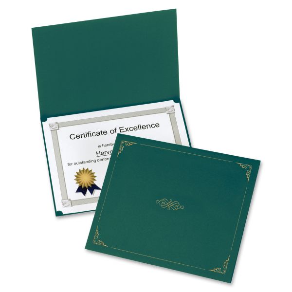 OXF29900605BGD Oxford Certificate Holder, 11 1/4 x 8 3/4, Green, 5/Pack