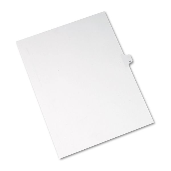AVE82210 Avery Allstate-Style Legal Exhibit Side Tab Divider, Title: 12, Letter, White, 25/Pack