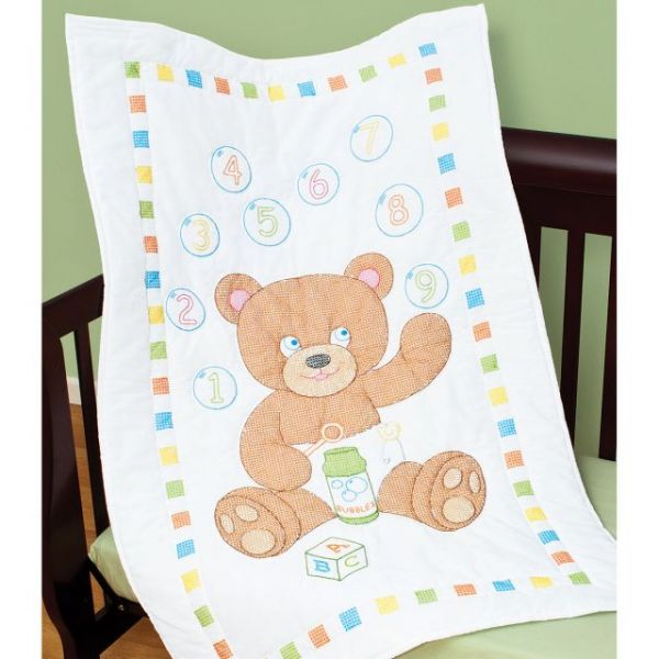NOTM358849 Stamped White Quilt Crib Top