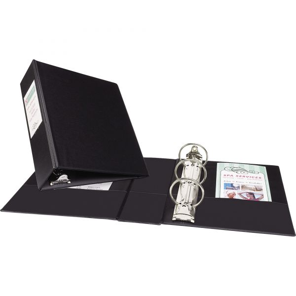 AVE27554 Avery Mini Durable Binder with Round Rings, 5 1/2 x 8 1/2, 2" Capacity, Black