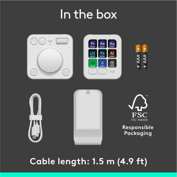Logitech MX Creative Console, Programmable Keypad With 9
