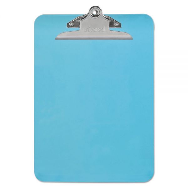 UNV40307 Universal Plastic Clipboard with High Capacity Clip, 1" Capacity, Holds 8 1/2 x 12, Blue