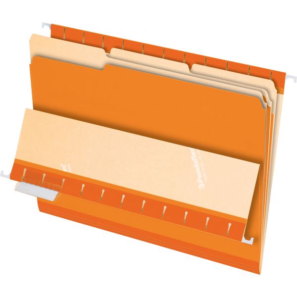 PFX421013ORA Pendaflex Interior File Folders, 1/3 Cut Top Tab, Letter, Orange, 100/Box