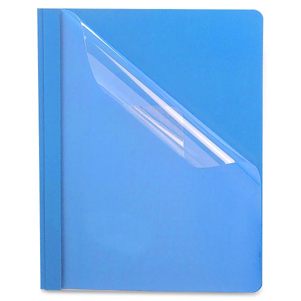 OXF58801 Oxford Premium Paper Clear Front Cover, 3 Fasteners, Letter, Light Blue, 25/Box