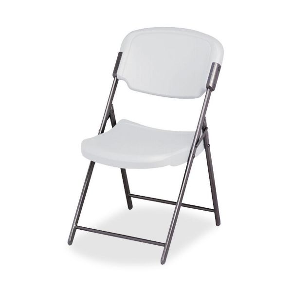 ICE64003 Iceberg Rough N Ready Series Resin Folding Chair, Steel Frame, Platinum