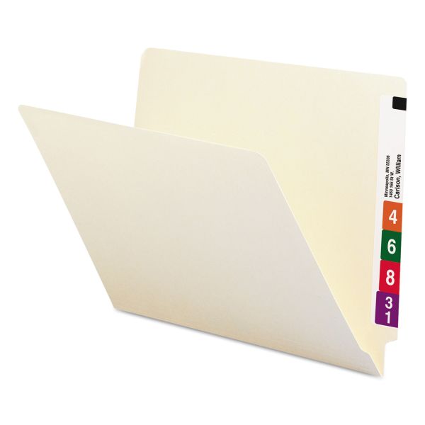 SMD24100 Smead Shelf Folders, Straight Cut, Single-Ply End Tab, Letter, Manila, 100/Box