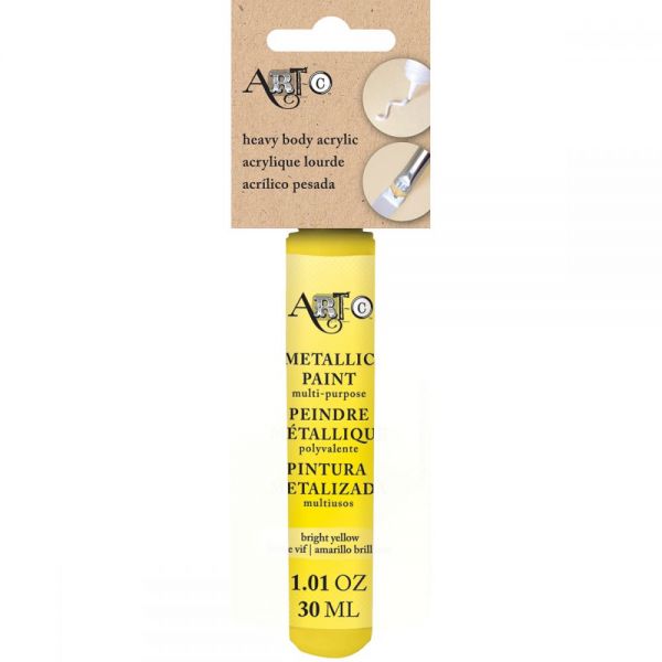 NOTM307729 Art-C Heavy Body Metallic Bright Yellow Acrylic Paint