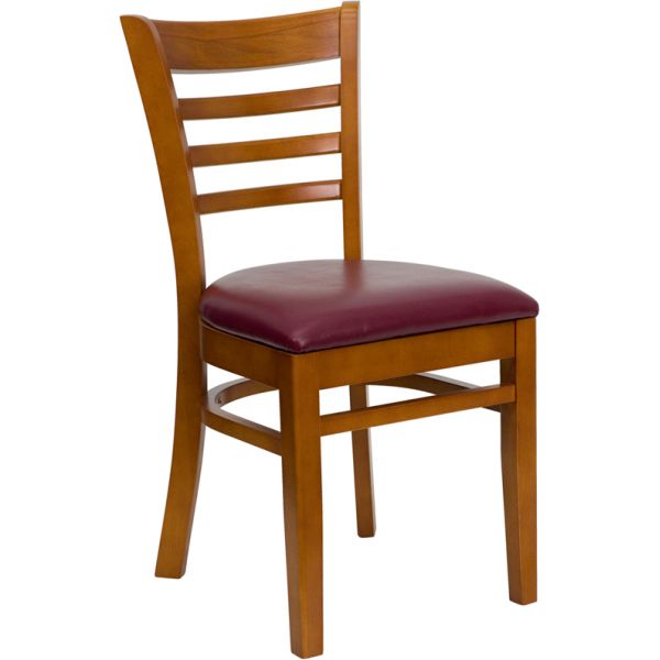 FHFXUDGW0005LADCHYBURVGG Flash Furniture Ladder Back Wooden Restaurant Chair